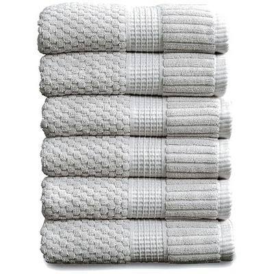 Springtree Home 6 Pack 100% Cotton Hand Towels | Grey Towels | Oeko‑TEX Standard 100 | Soft & Absorbent, Quick‑Dry | Trinity Collection - Quiet Grey