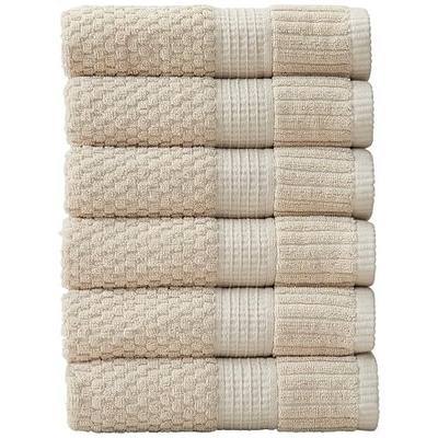 Springtree Home 6 Pack 100% Cotton Hand Towels | Beige Towels | Oeko‑TEX Standard 100 | Soft & Absorbent, Quick‑Dry | Trinity Collection - Sand