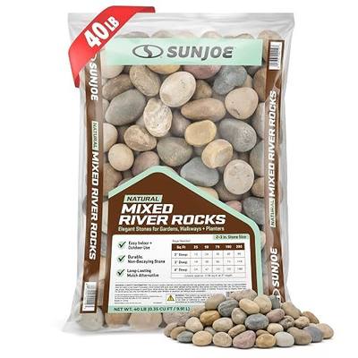 SJ-RK001-40 - Natural Mixed Decorative River Stones, 2-3 in, 40lb Bag