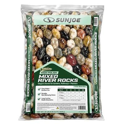 SJ-RK002-40 - Premium High-Polish Mixed Decorative Pebbles, 1-1 in, 40lb Bag