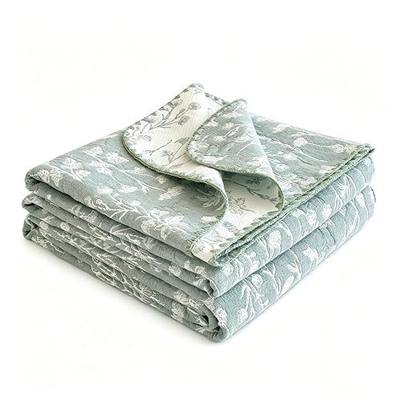 100% Cotton Muslin Blanket King Size 4 Layer Gauze Bed Blanket for Adults Farmhouse Vintage Reversible Lightweight Lap Quilt for Couch Bed Summer Air Conditioner Coverlet