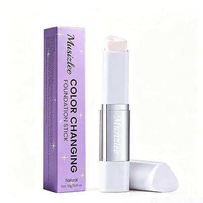 2-in-1 Color Changing Foundation Stick with Brush | Cover Cream Stick Foundation, Moisturizing Long-Lasting Hydration Makeup, Light Coverage Concealer – for All Skin Types