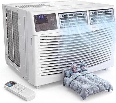 8000 BTU Window Air Conditioner Unit with Remote Control, Energy-Efficient and Ultra-Quiet, 3 Cooling & Fan Speeds, Covers an Area of Up to 350 Sq ft, Easy Install Kit, Suitable for Rooms and Bedrooms