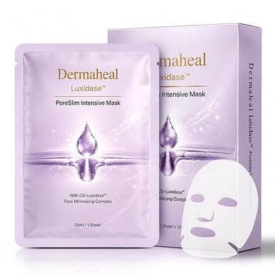 Luxidase PoreSlim Intensive Sheet Mask, Pore Refining Face Mask, Hydration, Wrinkle Care & Sebum Control, Clinically Tested, Reduce Pores in 25–30 Minutes, 24ml x 3 Sheets (1 Box)