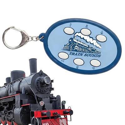 Train Noisemaker Keychain with 6 Sounds, Train Whistles, Conductor and Engine Noises, Portable Electronic Sound Maker Train Themed Sound Board For Kids With 6 Effects, Birthday Noise Maker Toy Gift