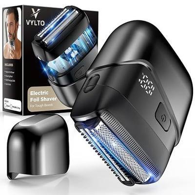 Electric Foil Shavers for Men- New Version Mini Electric Razor with 3D Floating Heads & Precision Blades, Portable Cordless Electric Shaver IPX7 Waterproof, LED Display & Fast Charge, Black