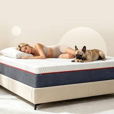 12 Inch Twin Hybrid Mattress in A Box with CertiPUR-US Certified Cooling Gel Memory Foam, Reinforced Edge Support, Motion Isolation, Breathable Knit Cover