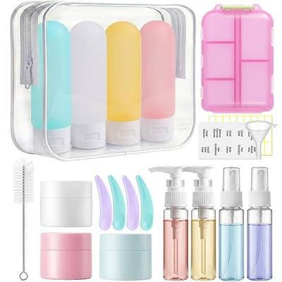 20 Pack Travel Bottles for Toiletries, Travel Containers with Pill Case | Portable, TSA Approved, Leak Proof, Shampoo Conditioner Bottles, Airplane Cruise Travel Essentials, for Women Men