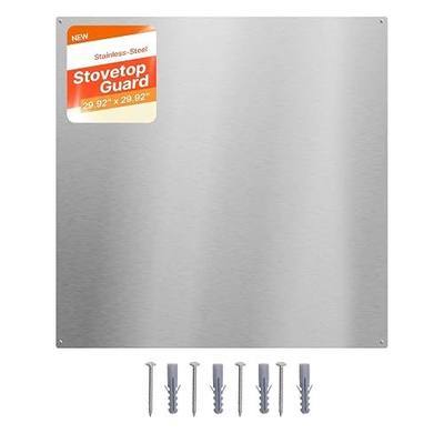 VEVOR 30" x 30" Stainless Steel Backsplash for Stove, Ultra Flat Splatter Guard, Wall Shield Range Hood Backsplash, Easy Clean Kitchen Wall Metal Panel, Pre-Drilled Holes for Easy Installation, Silver