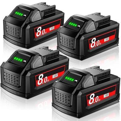 Upgraded 8000mAh 18V Replacement for Milwaukee M18 Battery Compatible with 18 Volt Milwaukee Batteries M18 48-11-1811 48-59-1850 48-11-1820 48-11-1840 48-11-1852 Cordless Tools,4Pack