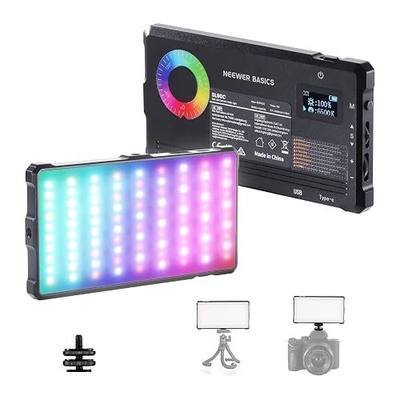 NEEWER Basics RGB Video Light, 9W 2700K-7500K Portable Full RGB Colors 17 Scenes CRI97, 4000mAh Rechargeable Metal Small LED Camera Panel Lighting for DSLR Tripod Streaming Video Recording, SL90C