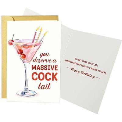 Chenive Best Friend Birthday Card for Women, Funny Birthday Card for Female Friend, Cocktails Themed Adult Humor Bday Cards for Her