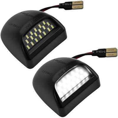 Antline Full LED License Plate Light Tag Lamp Assembly Replacement for 1999-2013 Chevrolet Silverado GMC Sierra 1500 2500 3500, 2000-2006 Chevy Tahoe Cadillac Escalade, 6000K White (Pack of 2)