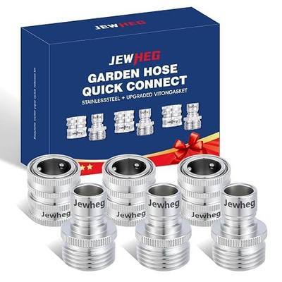 Quick Connect Hose Fittings,2026 upgraded version Garden Hose Quick Disconnect Set, Universal Fit 3/4 Inch GHT Stainless Steel, Water Hose Connector,Quick Release Hose Connector,3 Pack,