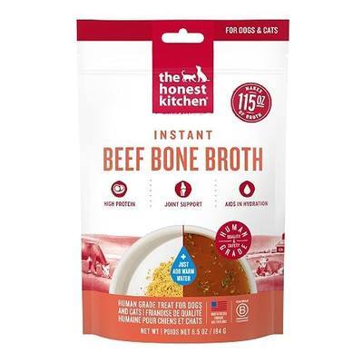 The Honest Kitchen Human Grade Daily Boosts Instant Beef Bone Broth with Turmeric for Dogs 6.5 Ounces
