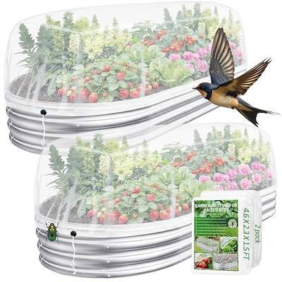 2 Pack Garden Netting for Raised Beds, 4x2FT Raised Bed Cover for Garden Protection, Ultra Fine Mesh Bird Netting Pest Barrier Screen with Drawstring for Protecting Vegetables Fruits Flowers