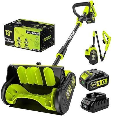 40V Cordless Snow Shovel, 13 Inch 4.0Ah Electric Snow Shovel with Directional Plate, Brushless Cordless Snow Blower for Pathway, Patio, Deck, Driveway, Green