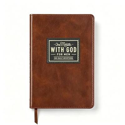 One Minute with God for Men, 365 Days Daily Devotional Prayer Journal, 2026 Mens Christian Bible Devotional Book with Premium Leather Cover, Bible Verses & Daily Reflections (Brown)