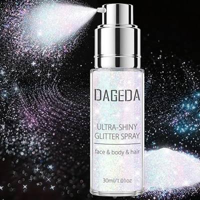 Galaxy Blue Body Glitter Spray, 30ML Glitter Hairspray Body Shimmer | Holographic Dry Powder Face Glitter Hair Sparkle for Women Festival Outfits Rave Accessories,DIY Glitter Clothes & Nail Art