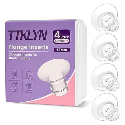4 Pcs 17mm Silicone Flange Insert, Soft 24mm to 17mm Reducer, Compatible with Momcozy Spectra eufy Elvie, BPA-Free Breast Pump Accessories