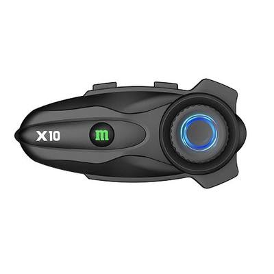 X10 Group Mesh Motorcycle Intercom, 10 Riders, Noise Cancelling | Motorcycle Bluetooth Headset for ATV/snowmobile, Music Share, Audio Multitasking, IP67 Waterproof, 1 Pack