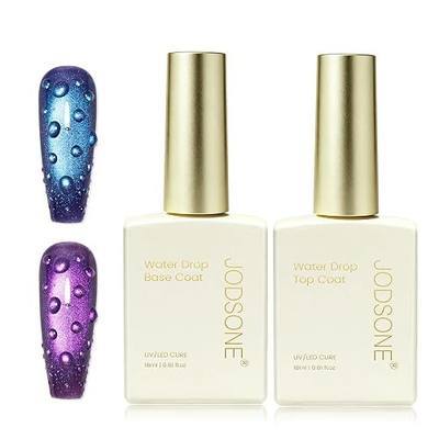 JODSONE 3D Water Drop Top Coat Set, No Wipe, 18ML Dual-Gel for UV LED Nails, Raindrop Effect, Crystal Clear Finish, High Gloss Sculpting Gel for Nail Art