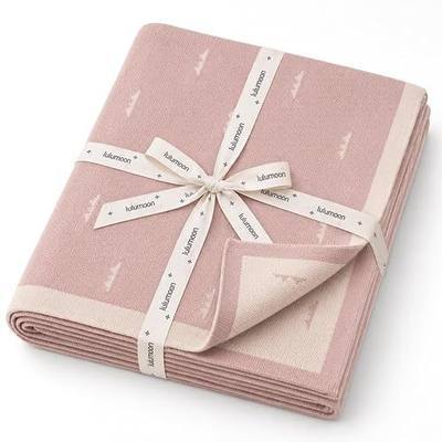 lulumoon Knit Baby Blanket for Newborn:100% Cotton Soft Receiving Blanket | Breathable Swaddle Blanket for Stroller Nursery - Reversible Vintage Boho Style, Registry Gift for Boys Girls 30"x40" (Dune))