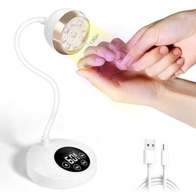 AORAEM UV Nail Lamp, LED Auto Sensor Yellow Light Flash Cure Nail Lamp | 36W (395nm+405nm) , 4 Timers for Gel Nails, 2500mAh Rechargeable Gooseneck Gel Lamps, Home DIY Manicure Salon