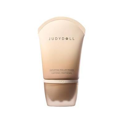 JUDYDOLL DEPUFFING ROLLER PRIMER, 3-in-1 Guasha Face Massager Makeup Base, Long Lasting Hydrating Grip for Slimmer Face & Sharper Jawline, Infused with Caffeine & Panthenol, Sensitive Skin Friendly