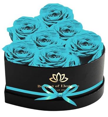 Forever Preserved Roses in a Box,Real Preserved Flowers,Mothers Day Flowers,Preserved Flowers for Delivery,Flowers Gifts for Mothers Day,Birthday Gifts for Women,Valentine's Day Rose Gifts,Light Blue