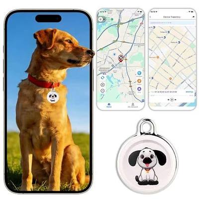 Pet Tracker for Dogs & Cats, No Subscription Required, Smart Pet Locator Compatible with iOS & Android, IP67 Waterproof, Built-in Speaker, 1-Year Battery Life, Location History & Sharing