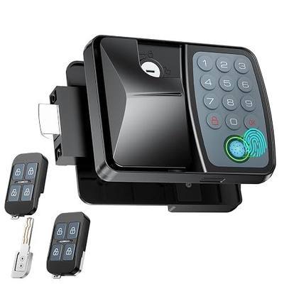 RV Door Lock with Fingerprint Unlock and 0–9 Numeric Keypad | Full-Metal Camper Door Lock,Anti-Peek Keypad,2 FOB Remotes,2 Mechanical Keys,Voice Prompts,RV Gift