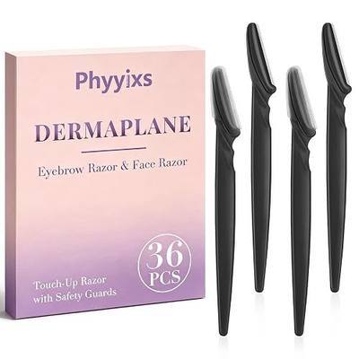 36 Pcs Dermaplaning Tool and Face Razors for Women, Safe & Easy Peach Fuzz Remover, Eyebrow Razor with Protective Covers for Men & Women, Beauty & Personal Care, Stocking Stuffers (Black)