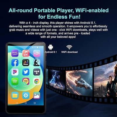 lityourhope144GB MP3 Player with Bluetooth and WiFi, 4IN Touch Screen | MP3 Music Player, MP3&MP4 Music Player with Libby, Spotify, Amazon Music,YouTube,Tiktok, E-Book, MP4 Player for Kids Up to1TB