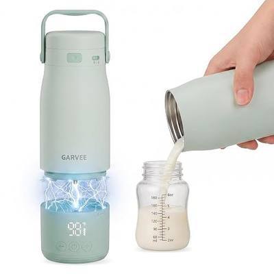 Portable Bottle Warmer for Travel - 17oz Baby Milk Warmer with 1°F Precise Temp Control & LED Display, Breast Milk Warmer with 316 Stainless Steel, Dishwasher Safe & USB-C Rechargeable