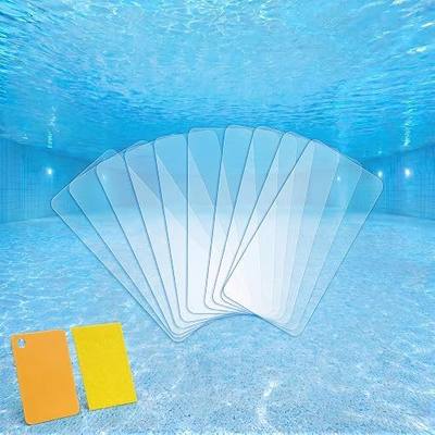 10pcs Self-Adhesive Underwater Vinyl Pool Patch Kit - 4in x 7.8in Clear TPU Pool Liner Repair Patch Kit for In-Ground or Above Ground Pools Inflatable Swimming Pool