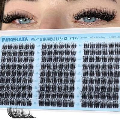 PHKERATA Fluffy Lash Clusters Wispy Cluster Eyelash Extensions C Curl | Soft Volume Eyelash Clusters with Invisible Clear Band DIY Lash Extensions, 162 pcs Big Pack Lashes, 10-16mm