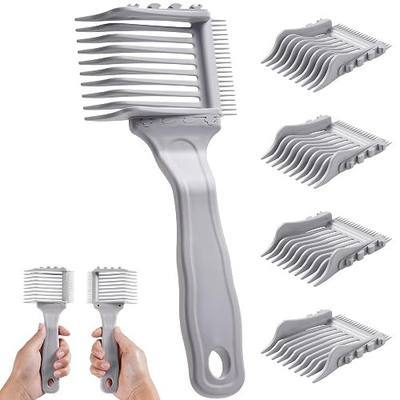 4-in-1 Detachable Fade Comb Set | Left & Right Handed Barber Combs for Blending, Layering & Tapering, Universal Fit for Shears&Trimmers, Home & Salon Use, Grey