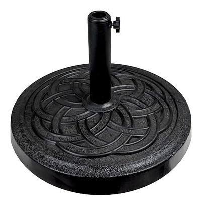 Sundale Outdoor 48lbs Umbrella Base with Stainless Steel Umbrella Tube, Heavy Duty Round Resin Umbrella Stand, Black