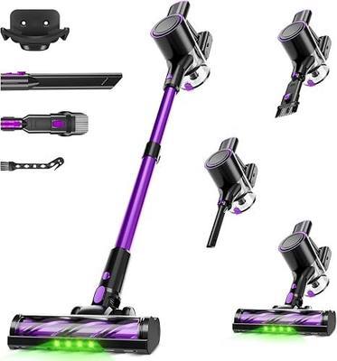 Cordless Vacuum Cleaner,500W/40Kpa Vacuum Cleaners for Home(Purple) | Stick Vacuum Cordless with LED Display, Anti-Tangle & Wall Mount, 8 in 1 Lightweight Vacuum for Hard Floors Pet Hair
