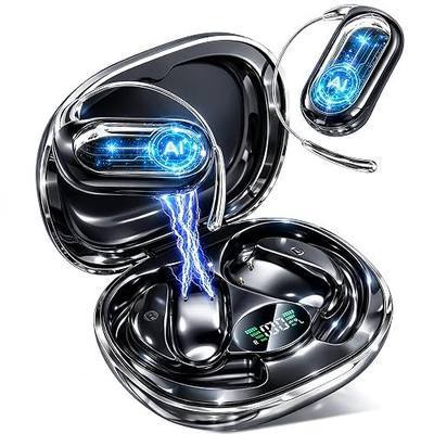 198 Languages AI Translation Earbuds, Bluetooth 6.1 Open Ear Headphones Translator, 4-in-1 Smart Mode Touch Screen Real-Time Earphones Fit iOS and Android Ideal for Travel Business Learning, Gun Black