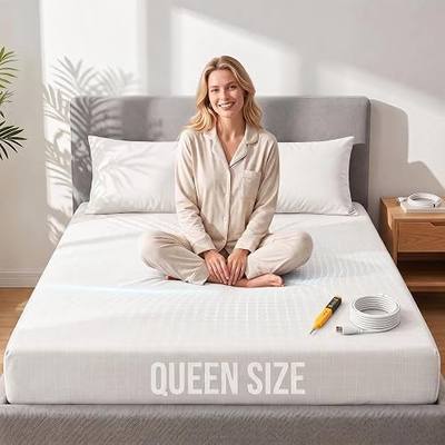 Grounding Sheets Queen Size, 76% Cotton+4% Silk+20% Pure Silver, Deep Pocket Grounded Bed Sheet for Improved Sleep, Pain Relief, with Static Grounding Cord and Test Pen(White, (60.1 * 80 * 15.1inch))