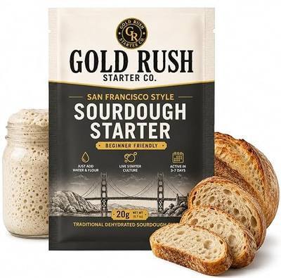 Gold Rush San Francisco Style Sourdough Starter Culture 20g | Fast Activating * Beginner Friendly * Step-by-Step Guide Included