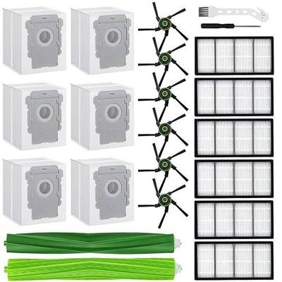 21 Pack s9 Replacement For iRobot Roomba s9 (9150) s9+ s9 Plus (9550) s Series Vacuum Cleaner, 1 Set Rubber Brush,6 Side Brushes,6 Filters,6 Dust Bags,2 Tools