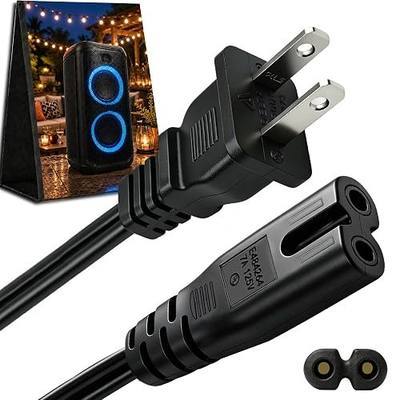 for JBL PartyBox 110 Charger Power Cord: 2 Prong AC Cable for Speaker | Cord Replacement for JBL Party Box 100 120 200 300 310 320 520 710 720 1000 Subwoofer ONN ION Bluetooth Speaker 6FT UL Listed