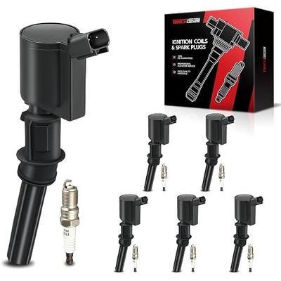Torchbeam Ignition Coil 6 Packs FD503 and Double Iridium Spark Plugs Fit for Ford F-150 Mustang Expedition Explorer Crown Victoria E-150 E-250 Lincoln Town Car Mercury Grand Marquis