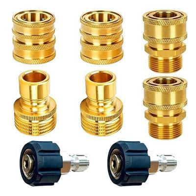 Pressure Washer Adapter Set, Quick Disconnect Kit | M22 14 mm Quick Connect Swivel to 3/8'' Quick Connect Fittings, 3/4" to Quick Release . 8 Pack.