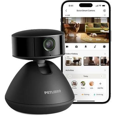 PETLIBRO AI Pet Camera Indoor with Phone App, 360° Auto Tracking Dog Camera for Home Alone Pets, Multi-Pet Recognition, Smart Summaries, AI Activity Detection, 2-Way Audio, Color Night Vision