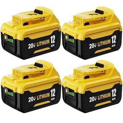 4-Pack 12Ah DCB208 Battery Replacement for Dewalt 20V Battery DCB207 DCB206 | Compatible with Dewalt 20V Max Batteries DCB204 DCB203 DCB202 DCB201