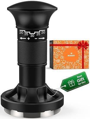 ROSSNY 53.3mm Espresso Tamper, Coffee Tamper for Breville 54mm Baskets | Spring Loaded Tamper with Click Feedback, Twist-Adjust 20/25/30 lb, No Spring Swapping, Self-Leveling 304 Base, Gift Box